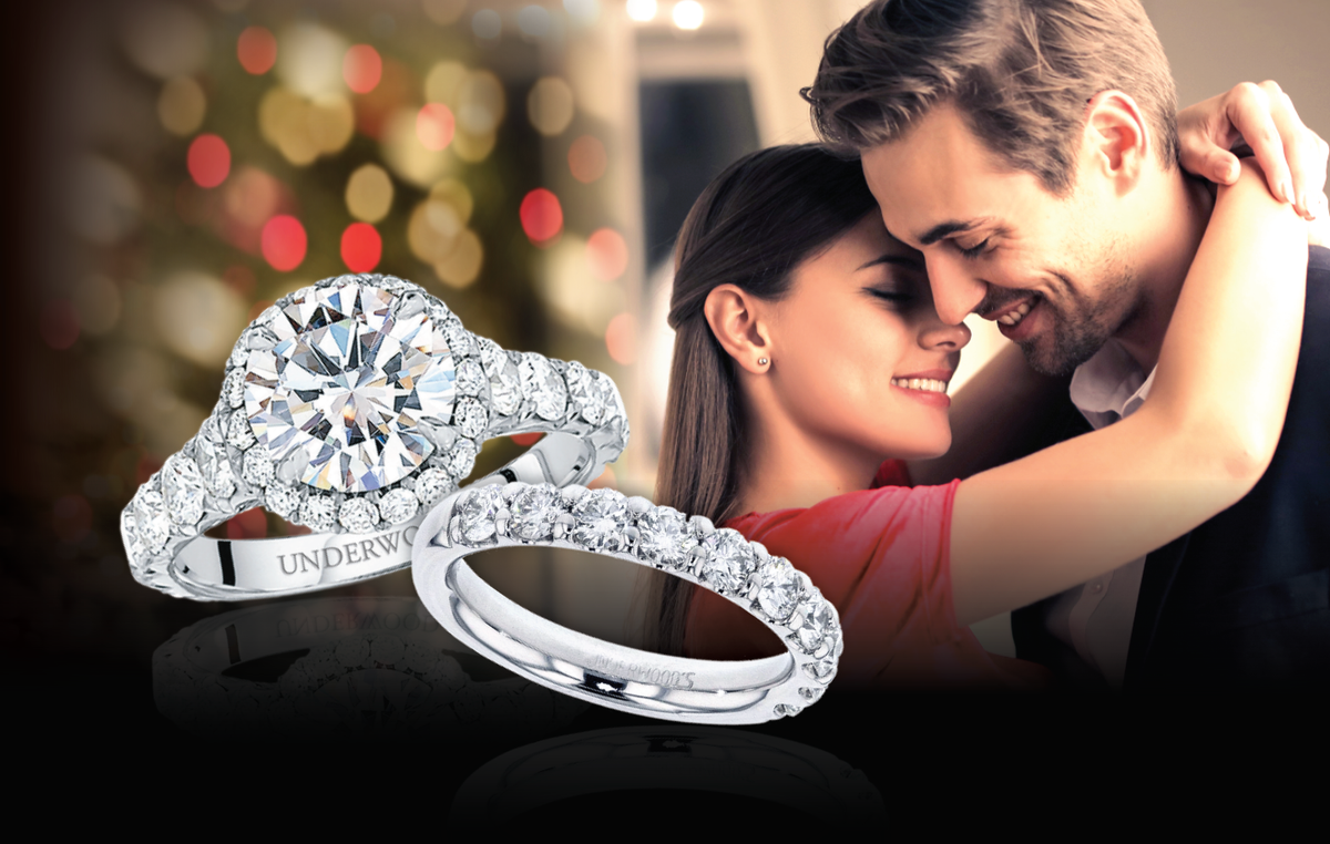 happy couple with jewelry