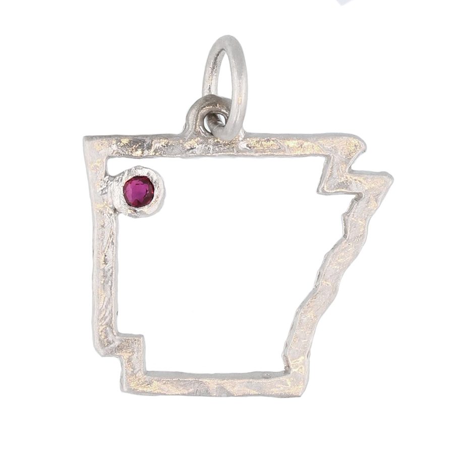 Arkansas State Pendant with Ruby
