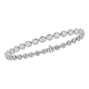 Bezel Set Round Diamonds in White Gold Bracelet