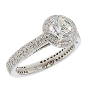 Round Diamond in Platinum Halo Ring