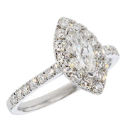 Marquise Diamond White Gold Halo Ring