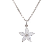 Marquise Diamonds in White Gold Star Pendant