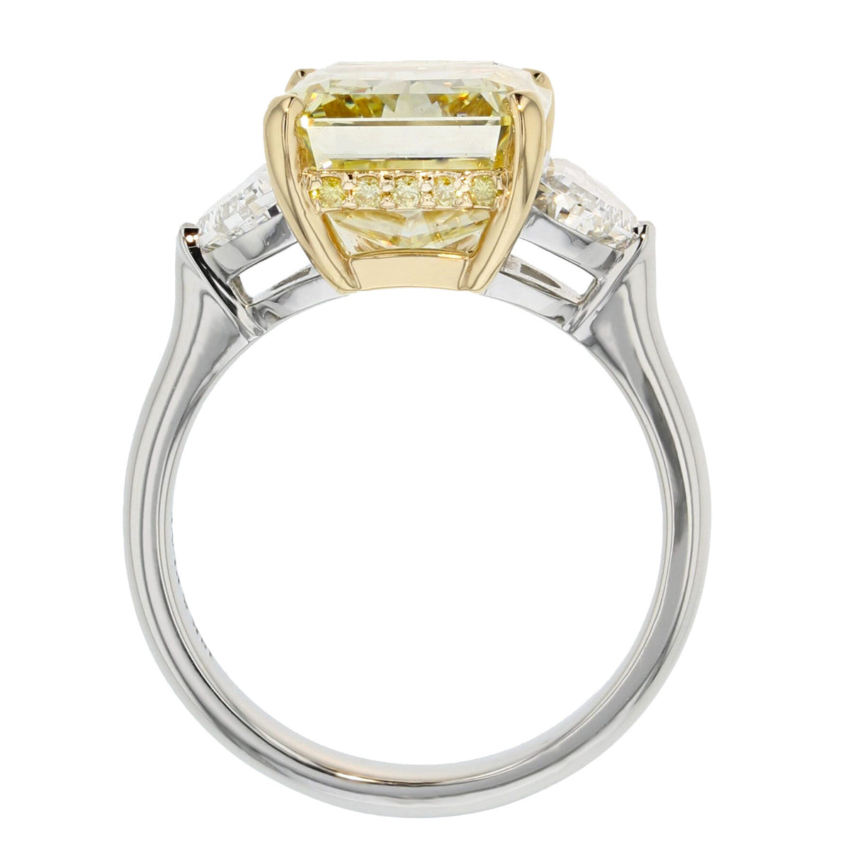 Radiant Canary Diamond Platinum Ring