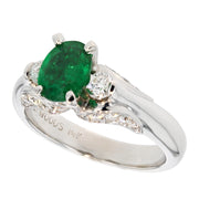 Oval Emerald in White Gold Ring