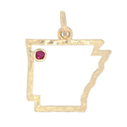 Arkansas State Pendant with Ruby