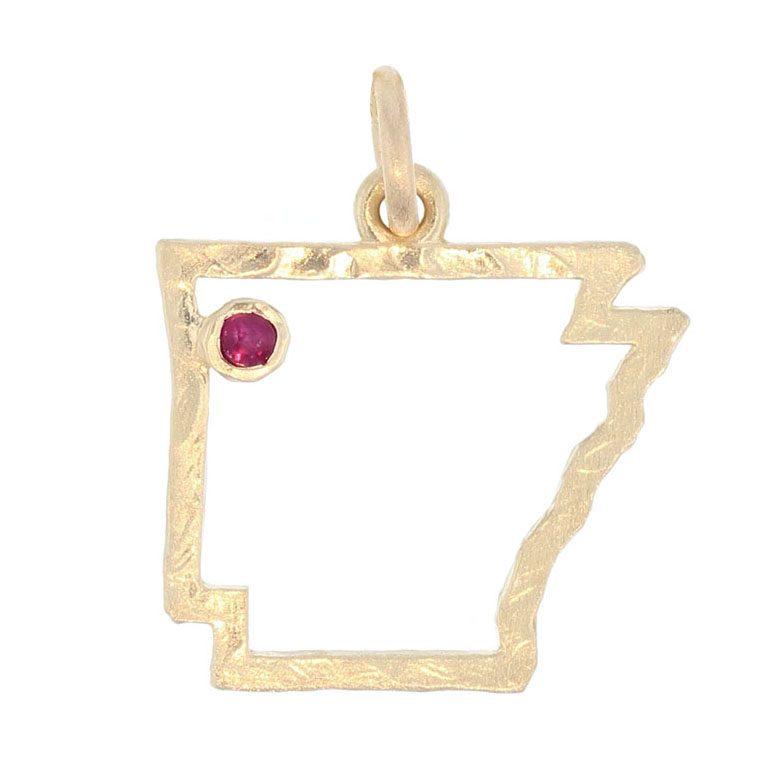 Arkansas State Pendant with Ruby