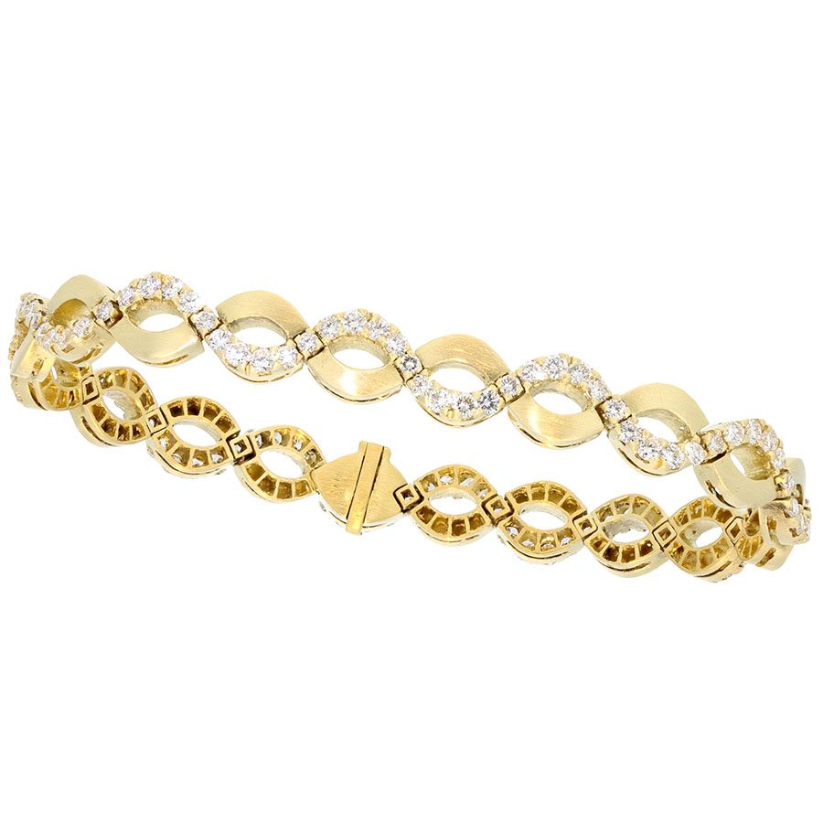 Yellow Gold and Diamonds "Twist" Design Bracelet