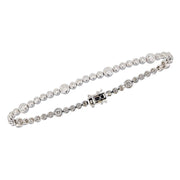 Bezel Set Diamonds in White Gold Bracelet