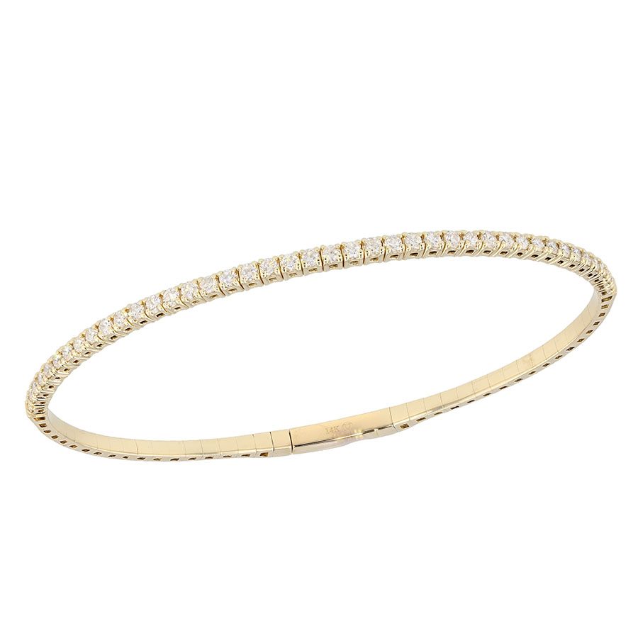 Diamonds in Yellow Gold Flexible Bracelet