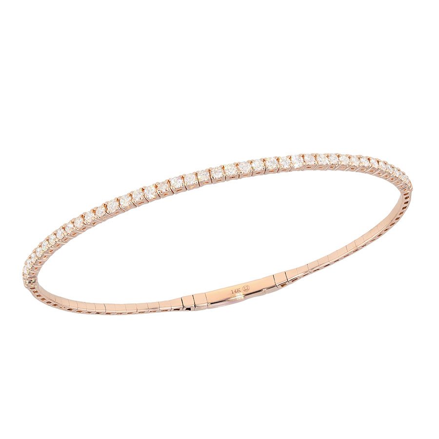 Diamonds in Rose Gold Flexible Bracelet