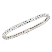 Diamonds in Platinum Partial Bezel Bracelet