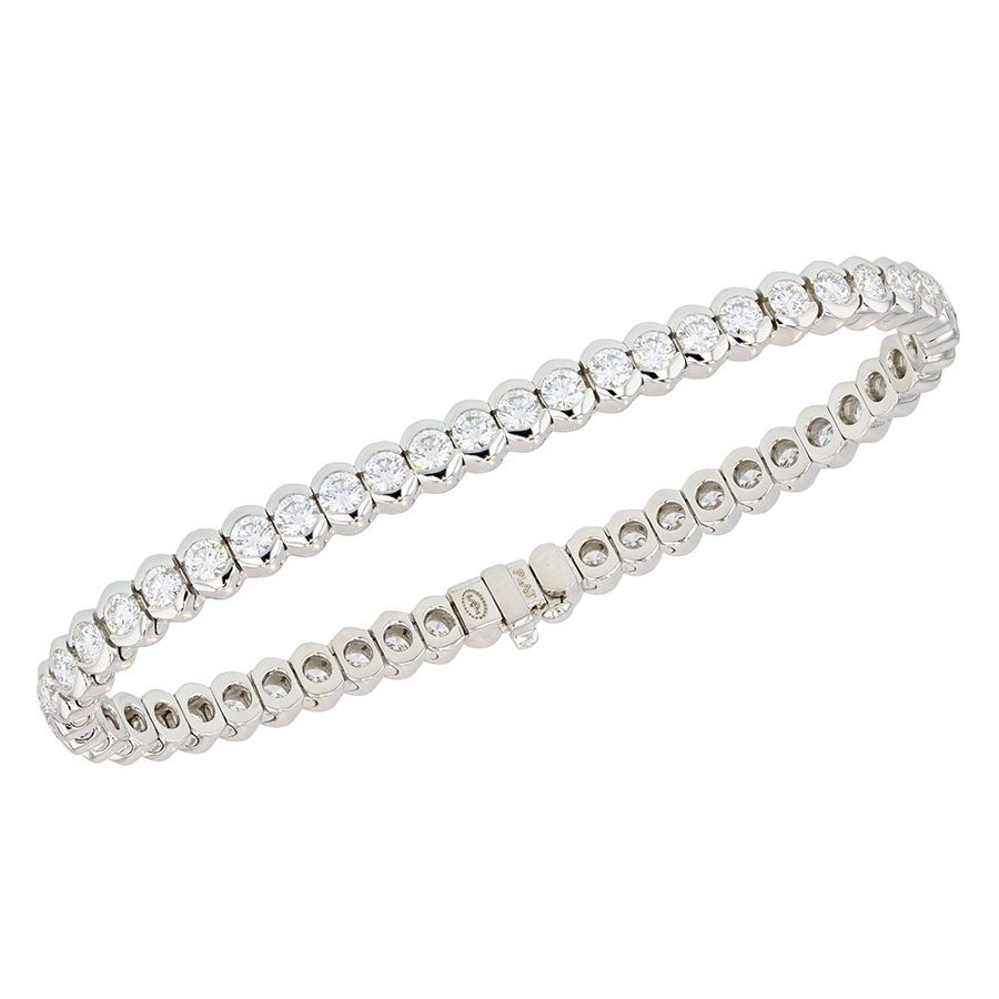 Diamonds in Platinum Partial Bezel Bracelet