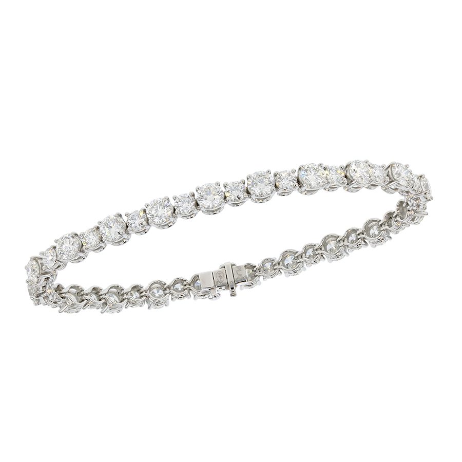 Round Diamonds in Platinum Bracelet
