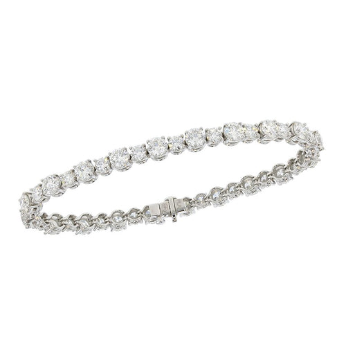 Round Diamonds in Platinum Bracelet