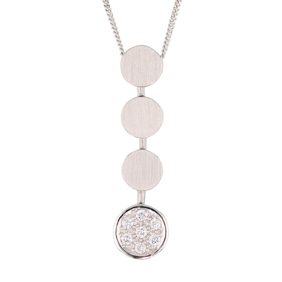 Circle Pendant with Diamonds in Platinum
