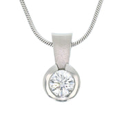 Bezel-Set Platinum and Diamond Pendant