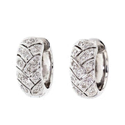 Diamonds in White Gold Small Hoops
