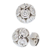 White Gold with Diamonds "Ball" Stud Earrings