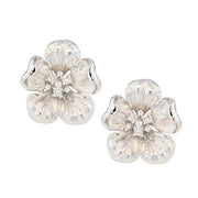 Diamonds in White Gold Floral Earrings