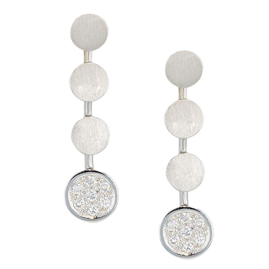 Circle Earrings with Diamonds in Platinum