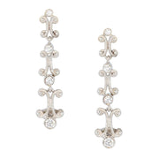 Diamonds in White Gold Textured Dangle Earrings