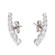 Diamonds in White Gold "Ear Climber" Studs