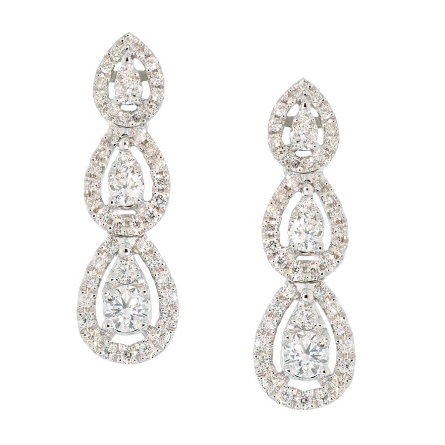 Diamonds in White Gold Dangle Earrings