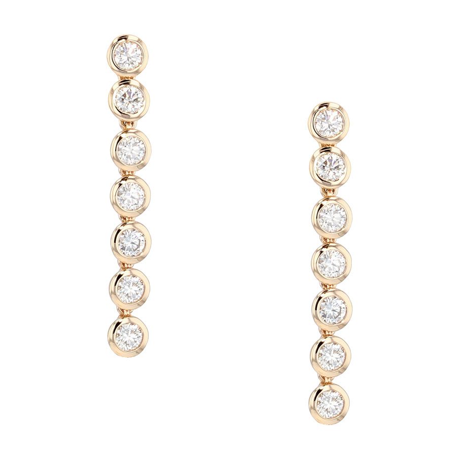 Diamond Dangle Rose Gold Earrings