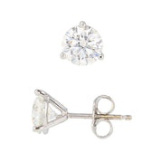 Round Diamonds in White Gold Stud Earrings