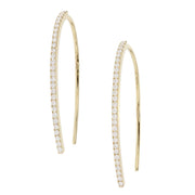 Diamonds in Yellow Gold Open Hoop Earrings