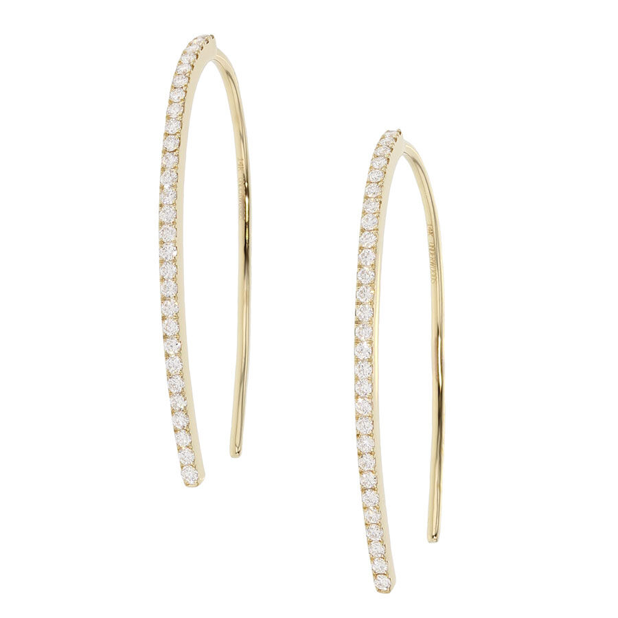 Diamonds in Yellow Gold Open Hoop Earrings