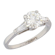 Round and Baguette Diamonds in Platinum Ring