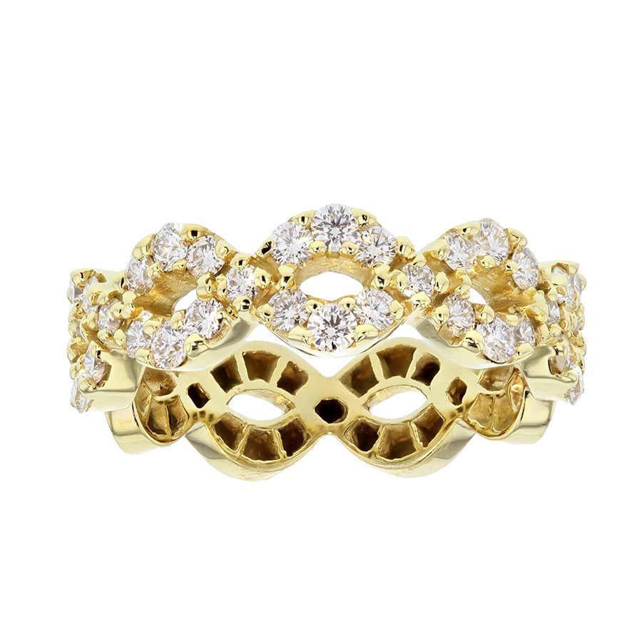 Yellow Gold with Diamonds Twist ring