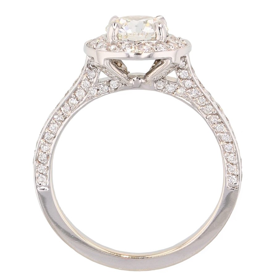 Round Diamonds in White Gold Halo Ring