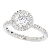 Round Diamond Bezel Set in Platinum Halo Ring