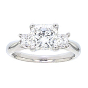 Three Princess Cut Diamonds in Platinum Ring