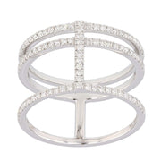 Diamonds in White Gold Multi-Band Ring