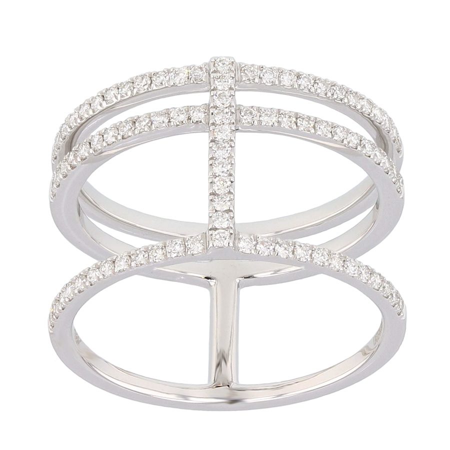 Diamonds in White Gold Multi-Band Ring