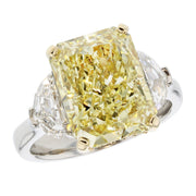Radiant Canary Diamond Platinum Ring
