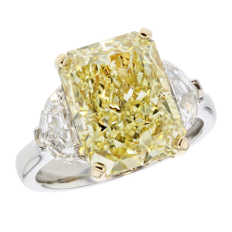 Radiant Canary Diamond Platinum Ring