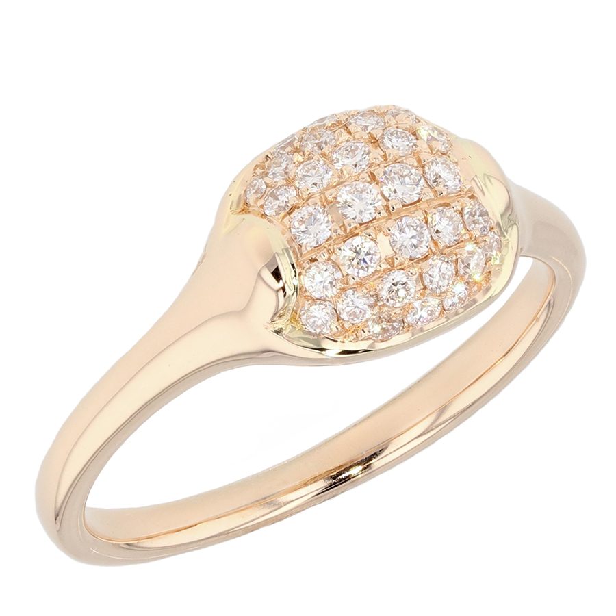 Pave Diamonds in Rose Gold Ring