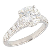 Round Diamond in White Gold Tapered Band Ring