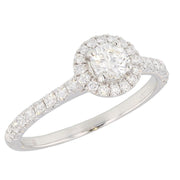 Round Diamond Halo Platinum Ring