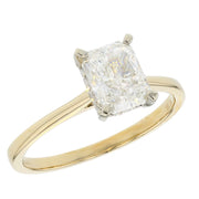 Radiant Diamond in Yellow Gold Hidden Halo Ring