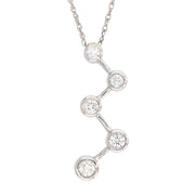 Bezel Set Round Diamonds in White Gold Necklace