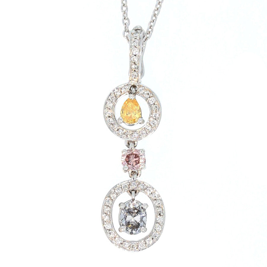Platinum with Natural Fancy Color Diamonds Pendant