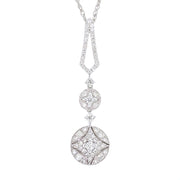Vintage Inspired White Gold and Diamonds Pendant