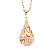 Rose Gold with Diamonds Drop Pendant