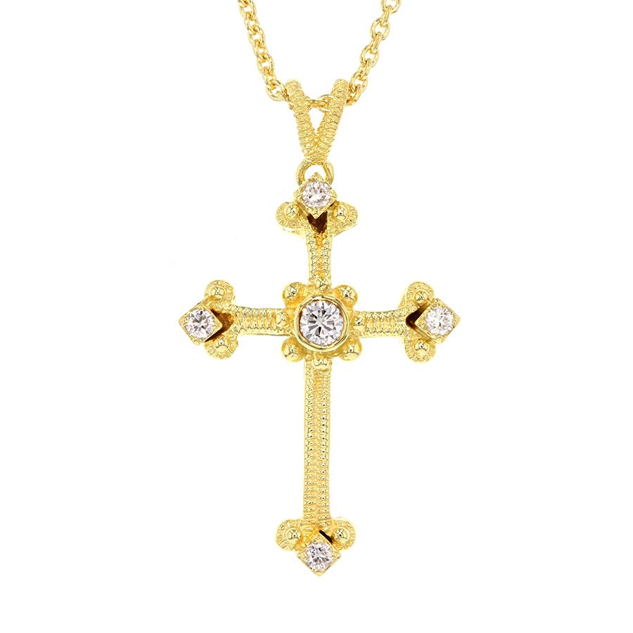 "Aegean" Style Yellow Gold Cross Pendant