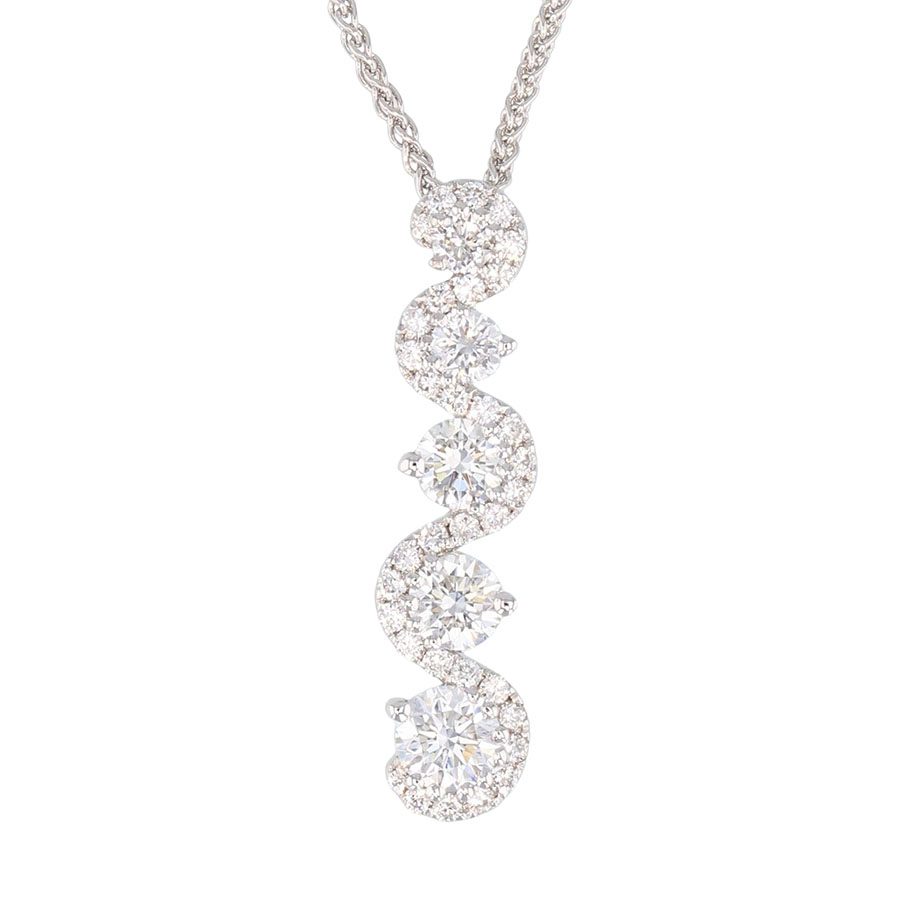 Diamond Twist Necklace in White Gold